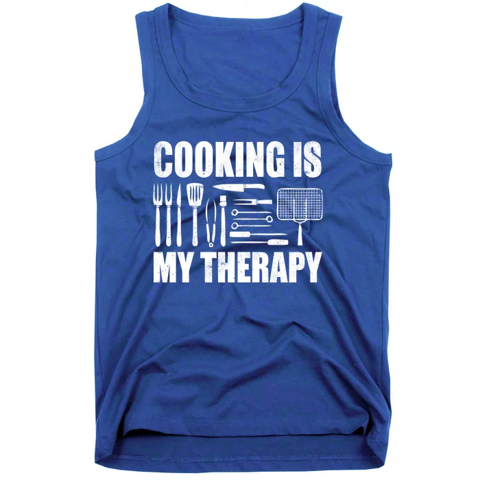 Cooking Is My Therapy Gift Funny Cooking Chef Funny Gift Tank Top