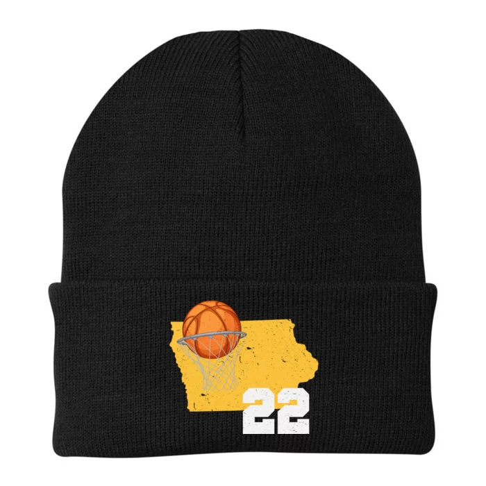 Clark Iowa Map 22 Basketball Lover Knit Cap Winter Beanie