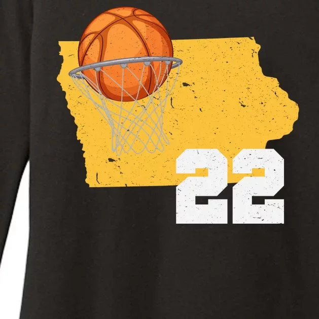 Clark Iowa Map 22 Basketball Lover Womens CVC Long Sleeve Shirt