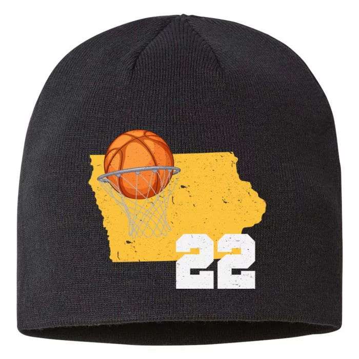 Clark Iowa Map 22 Basketball Lover 8 1/2in Sustainable Knit Beanie