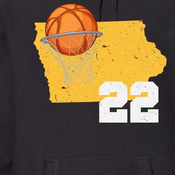 Clark Iowa Map 22 Basketball Lover Premium Hoodie