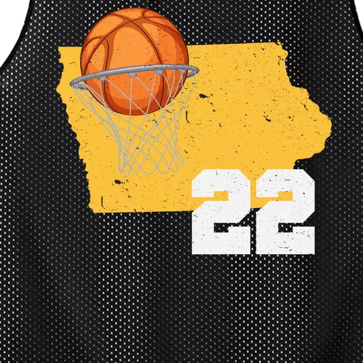 Clark Iowa Map 22 Basketball Lover Mesh Reversible Basketball Jersey Tank