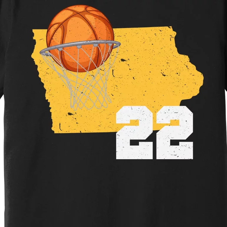 Clark Iowa Map 22 Basketball Lover Premium T-Shirt