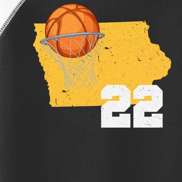 Clark Iowa Map 22 Basketball Lover Toddler Fine Jersey T-Shirt