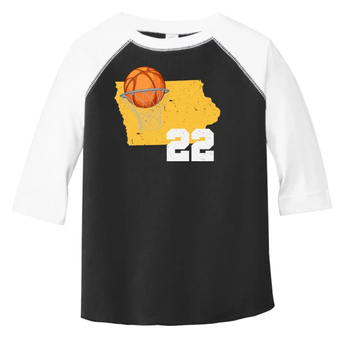 Clark Iowa Map 22 Basketball Lover Toddler Fine Jersey T-Shirt