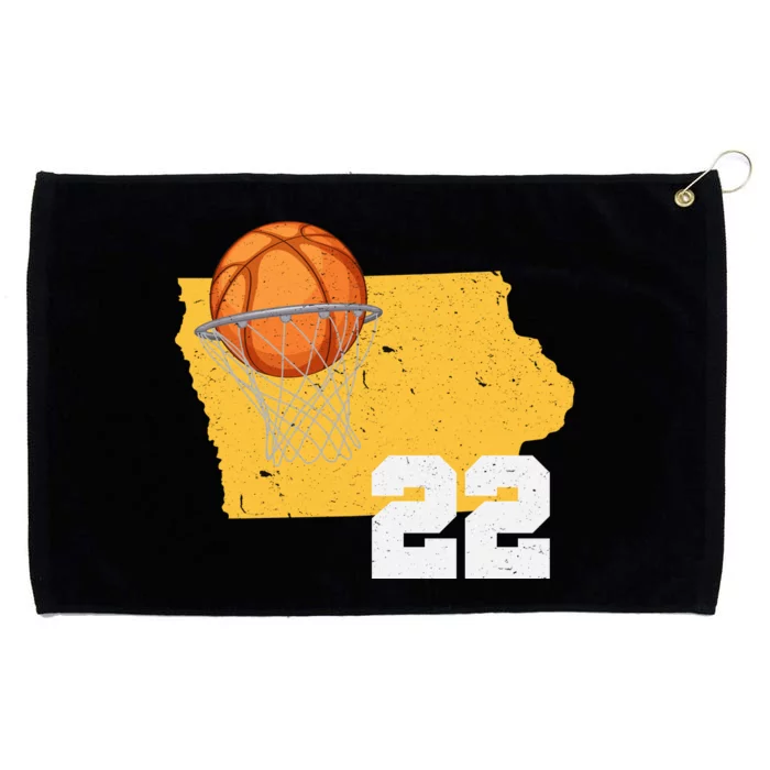 Clark Iowa Map 22 Basketball Lover Grommeted Golf Towel