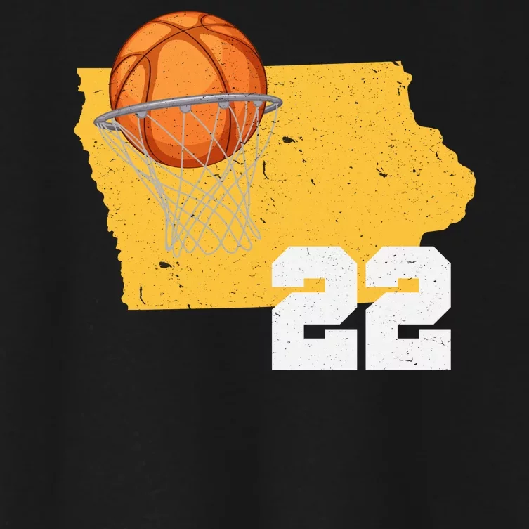 Clark Iowa Map 22 Basketball Lover Women's Crop Top Tee