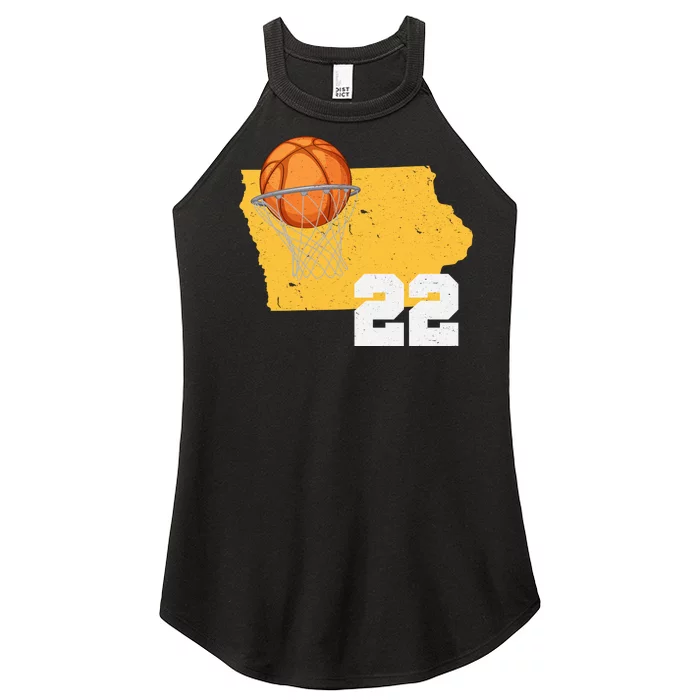 Clark Iowa Map 22 Basketball Lover Women’s Perfect Tri Rocker Tank