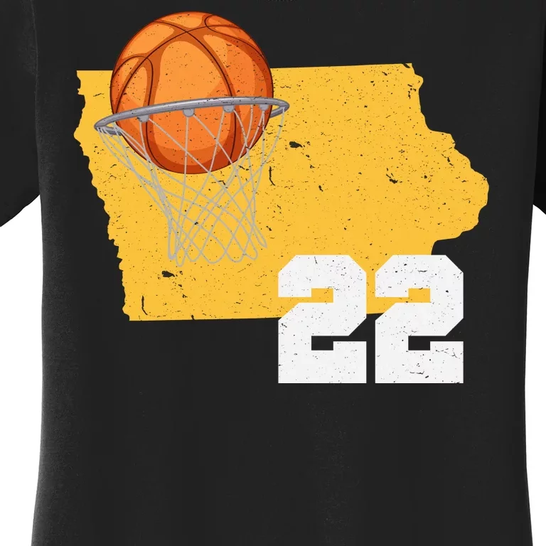 Clark Iowa Map 22 Basketball Lover Women's T-Shirt