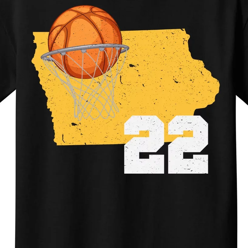 Clark Iowa Map 22 Basketball Lover Kids T-Shirt