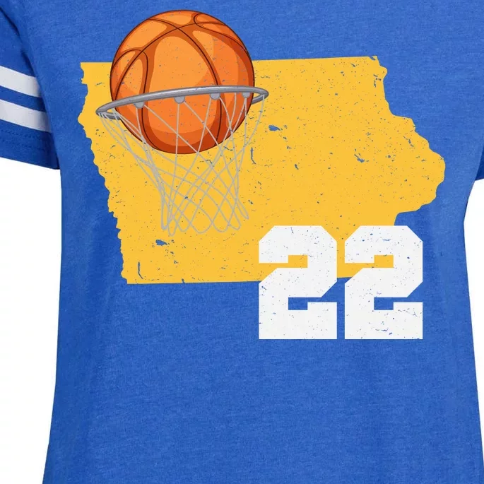 Clark Iowa Map 22 Basketball Lover Enza Ladies Jersey Football T-Shirt