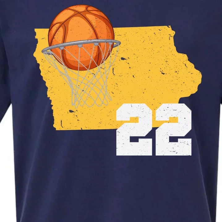 Clark Iowa Map 22 Basketball Lover Sueded Cloud Jersey T-Shirt