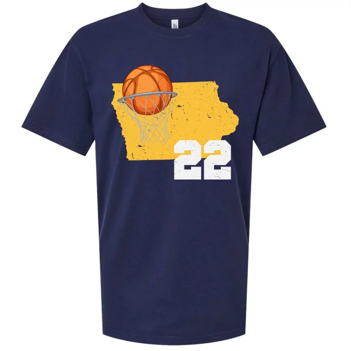 Clark Iowa Map 22 Basketball Lover Sueded Cloud Jersey T-Shirt