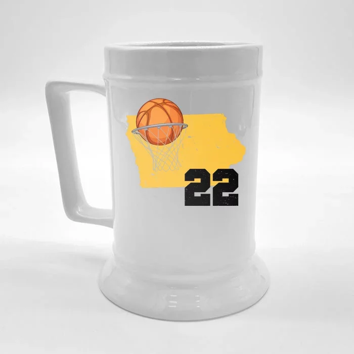 Clark Iowa Map 22 Basketball Lover Front & Back Beer Stein