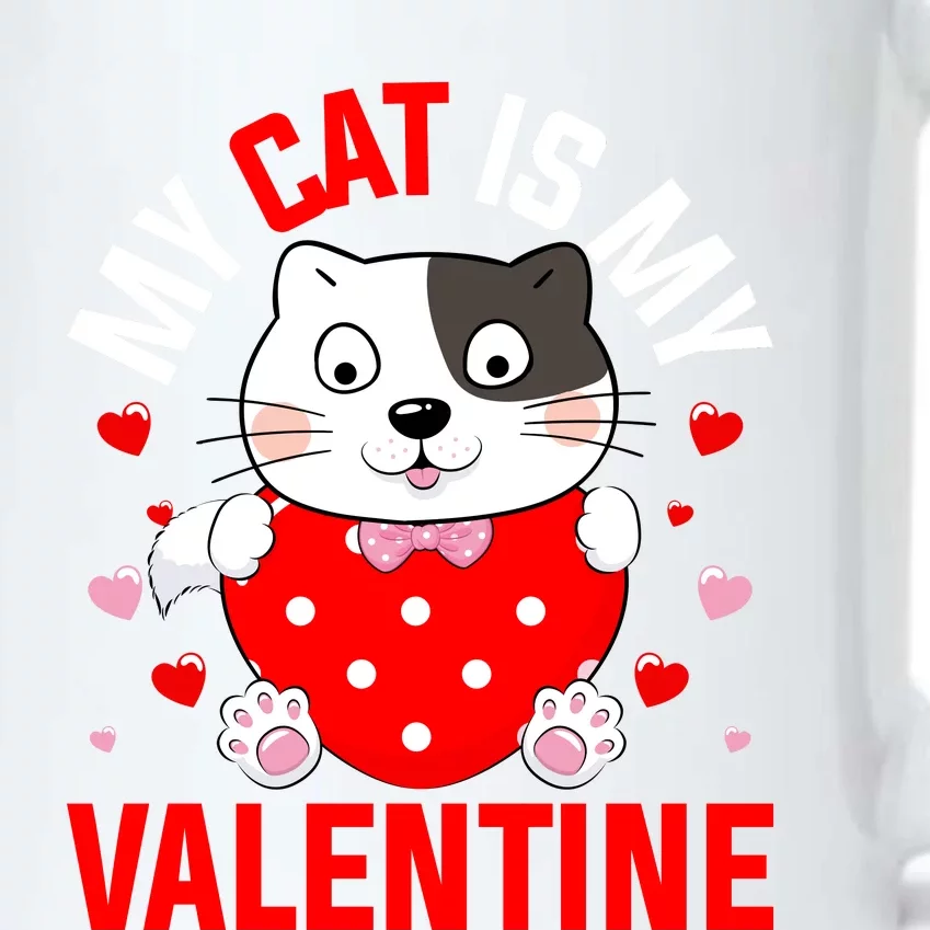 Cat Is My Valentine Black Color Changing Mug