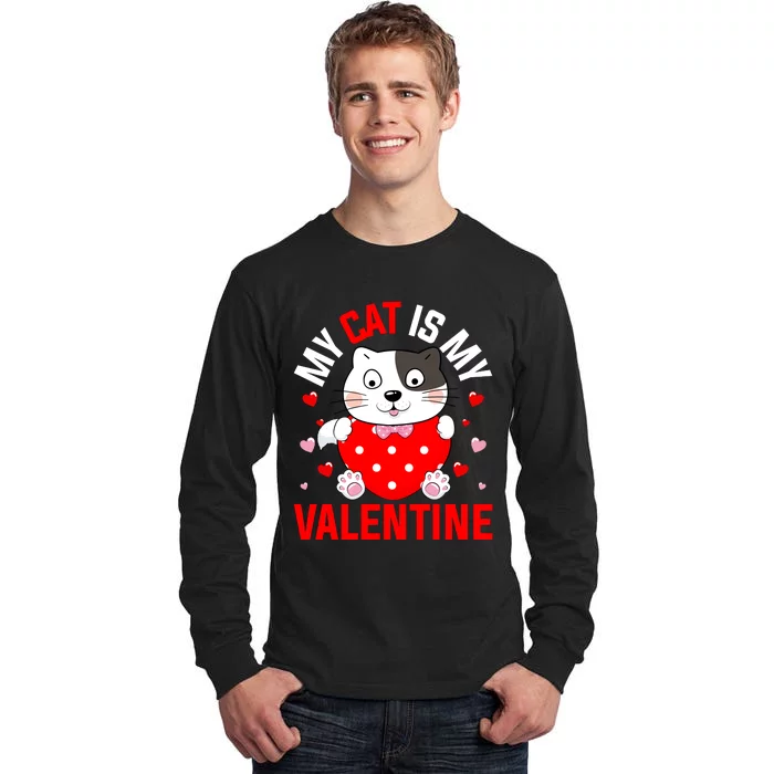 Cat Is My Valentine Tall Long Sleeve T-Shirt