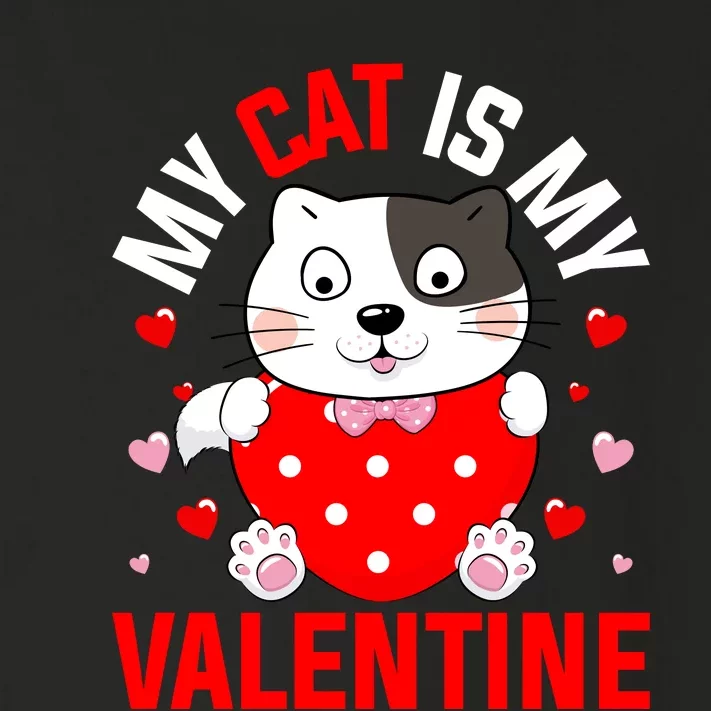 Cat Is My Valentine Toddler Long Sleeve Shirt