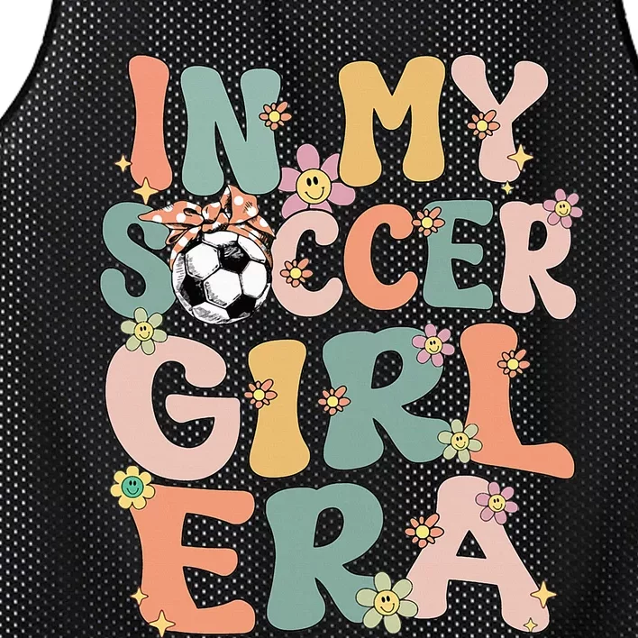 Cute In My Soccer Era Retro Groovy Soccer Mesh Reversible Basketball Jersey Tank