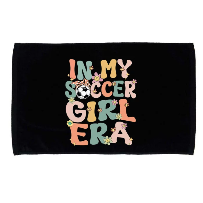 Cute In My Soccer Era Retro Groovy Soccer Microfiber Hand Towel