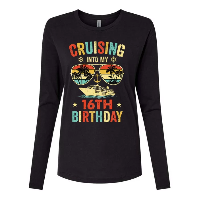 Cruising Into My 16th Birthday Family Cruise 16 Birthday Womens Cotton Relaxed Long Sleeve T-Shirt