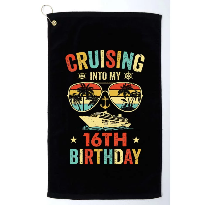 Cruising Into My 16th Birthday Family Cruise 16 Birthday Platinum Collection Golf Towel