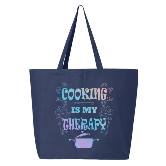 Cooking Is My Therapy Ironic Baking Chef Gift 25L Jumbo Tote