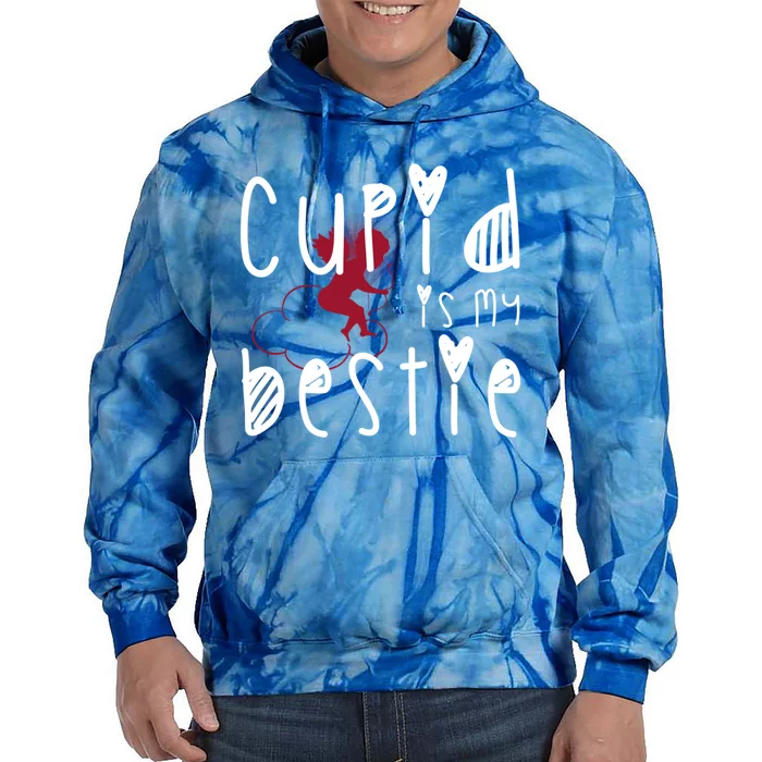 Cupid Is My Bestie Cute Gift Tie Dye Hoodie