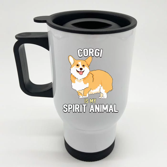 Corgi Is My Spirit Animal Front & Back Stainless Steel Travel Mug