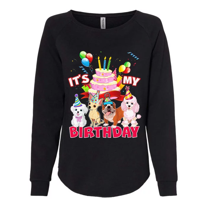 Cute It's My Birthday Dog and Puppy Theme Party Day Costume Womens California Wash Sweatshirt