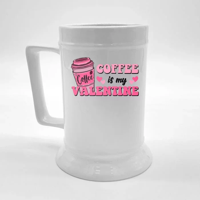 Coffee Is My Valentine Retro Cute Front & Back Beer Stein