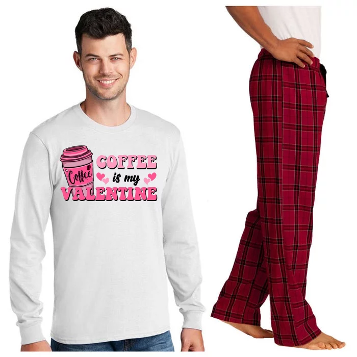 Coffee Is My Valentine Retro Cute Long Sleeve Pajama Set