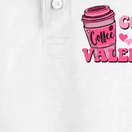 Coffee Is My Valentine Retro Cute Dry Zone Grid Performance Polo