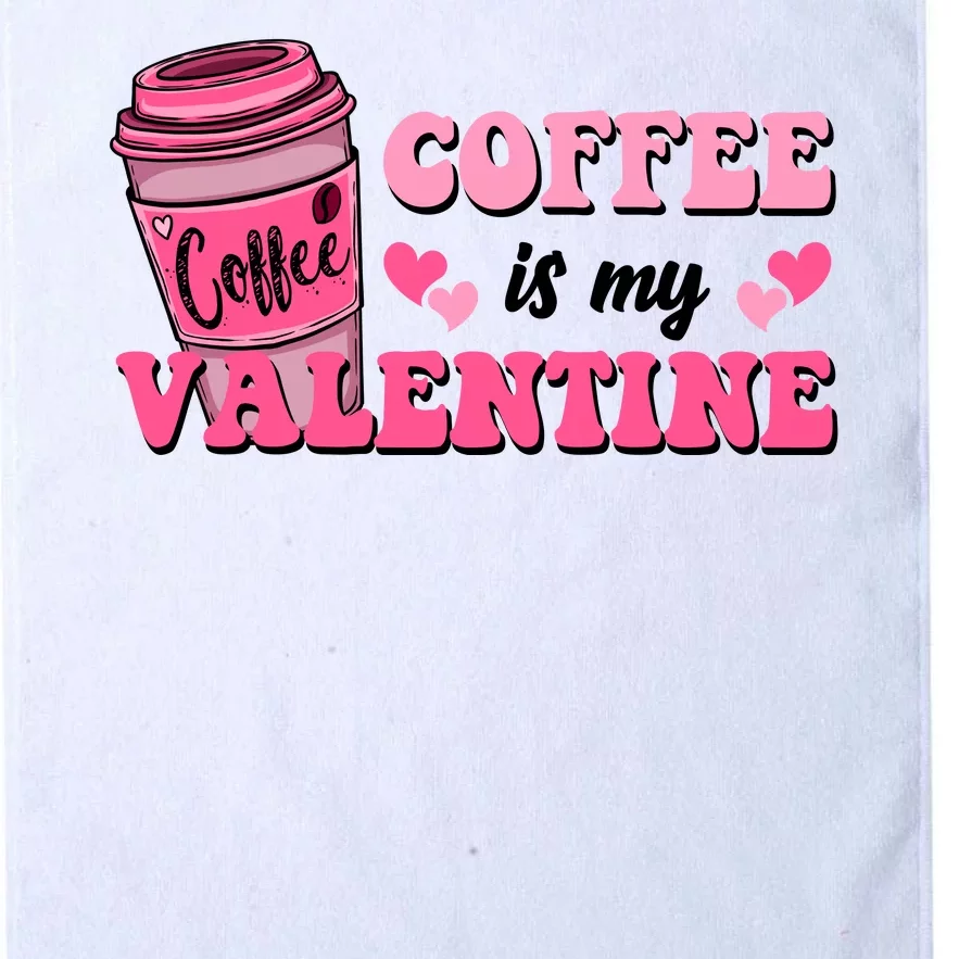 Coffee Is My Valentine Retro Cute Platinum Collection Golf Towel