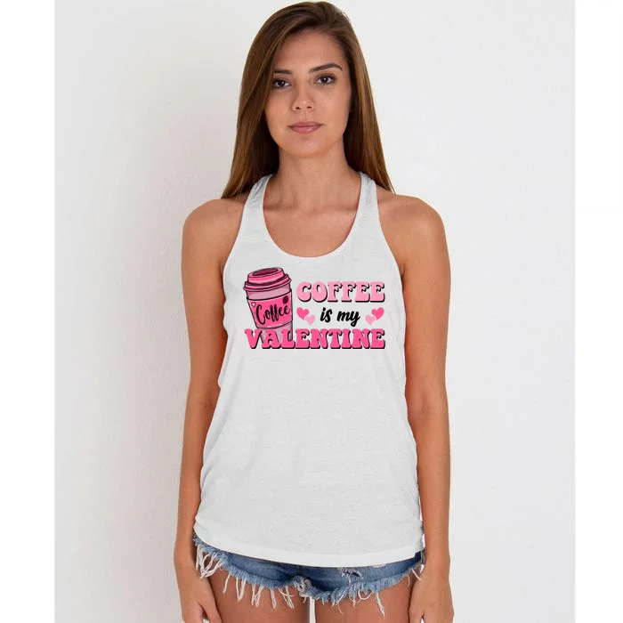 Coffee Is My Valentine Retro Cute Women's Knotted Racerback Tank