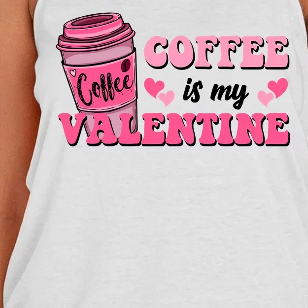 Coffee Is My Valentine Retro Cute Women's Knotted Racerback Tank