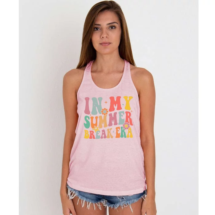 Cute In My Summer Break Era Funny Teacher Last Day Of School Women's Knotted Racerback Tank