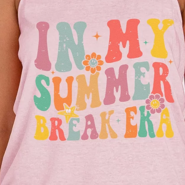 Cute In My Summer Break Era Funny Teacher Last Day Of School Women's Knotted Racerback Tank