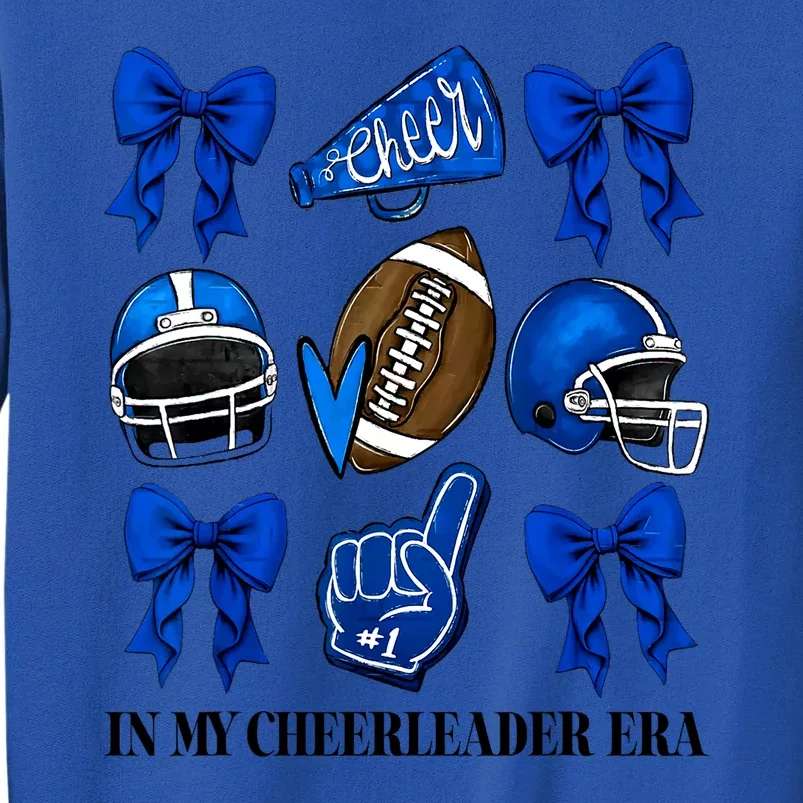 Cheer In My Cheerleader Era Cheer Coquette Football Gift Tall Sweatshirt