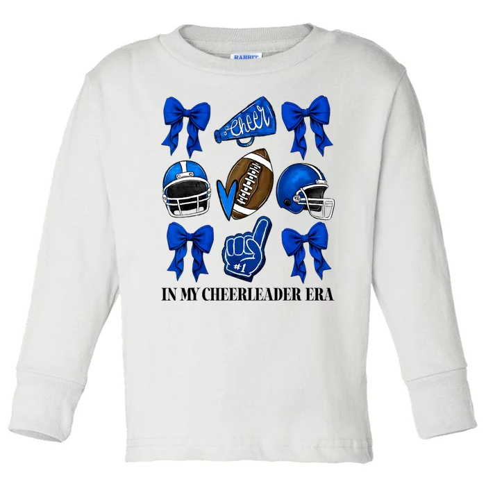 Cheer In My Cheerleader Era Cheer Coquette Football Gift Toddler Long Sleeve Shirt