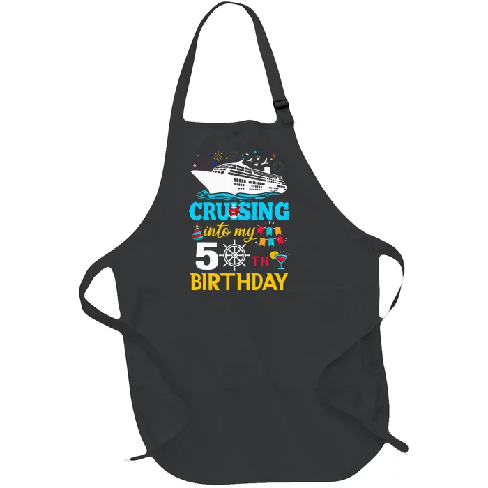 Cruising Into My 50 Year Old Birthday Party 50th BDay Full-Length Apron With Pocket