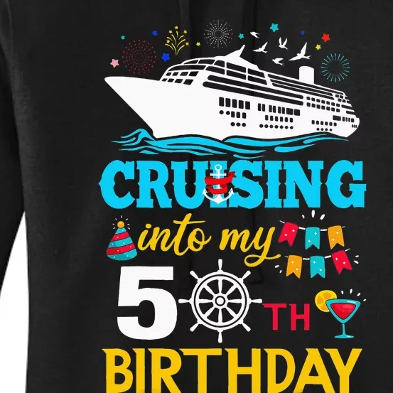 Cruising Into My 50 Year Old Birthday Party 50th BDay Women's Pullover Hoodie