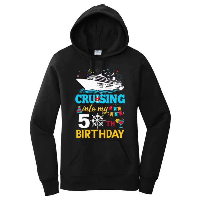 Cruising Into My 50 Year Old Birthday Party 50th BDay Women's Pullover Hoodie