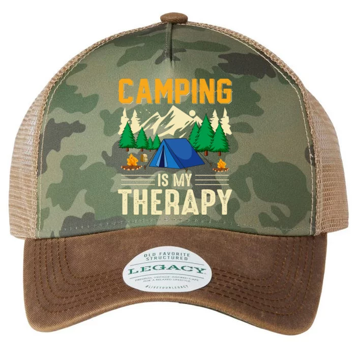 Camping Is My Therapy Funny Camping Legacy Tie Dye Trucker Hat