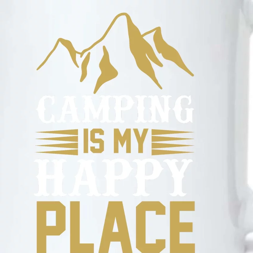 Camping Is My Happy Place Black Color Changing Mug