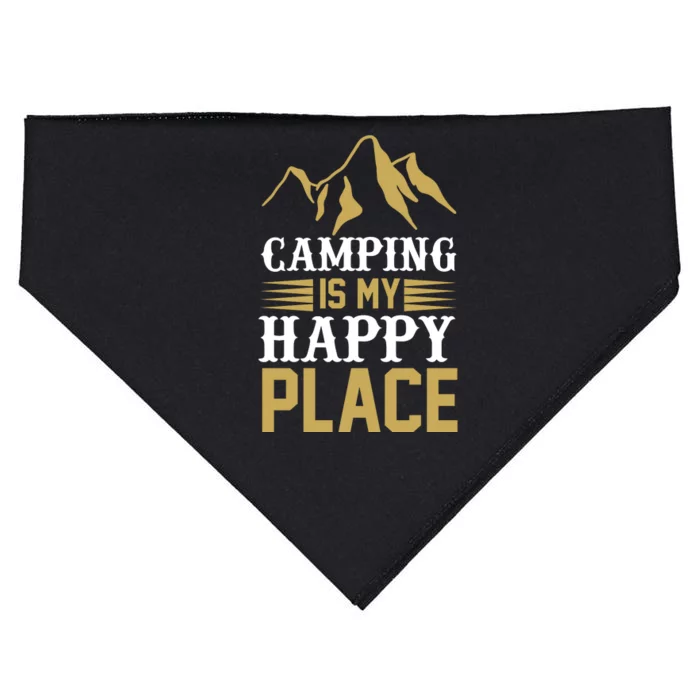 Camping Is My Happy Place USA-Made Doggie Bandana