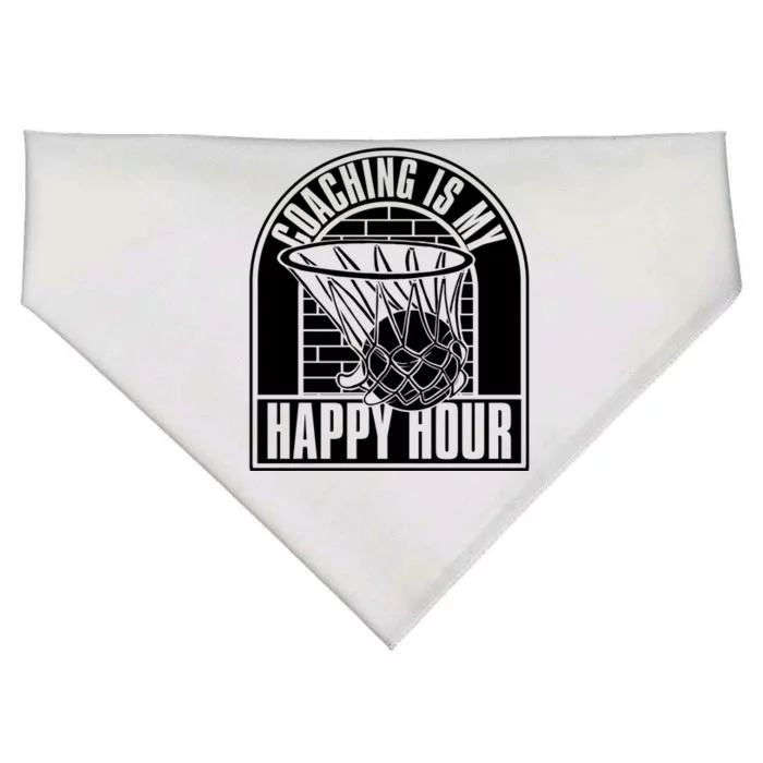 Coaching Is My Happy Hour Meaningful Gift Trainer Basketball Coach Great Gift USA-Made Doggie Bandana