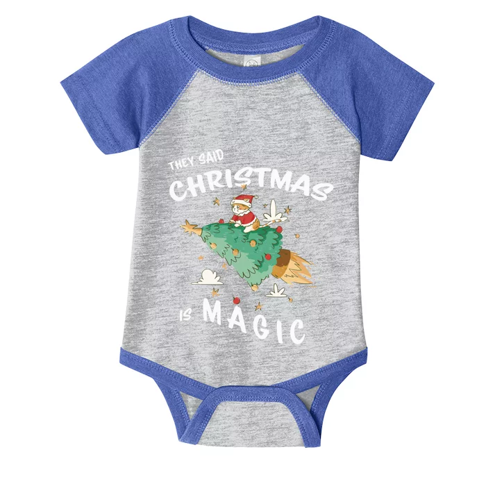 Christmas Is Magic Christmas Cat They Said Christmas Is Gift Infant Baby Jersey Bodysuit