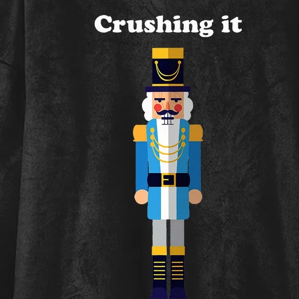 Crushing It Nutcracker Christmas Ugly Sweater Winner Hooded Wearable Blanket