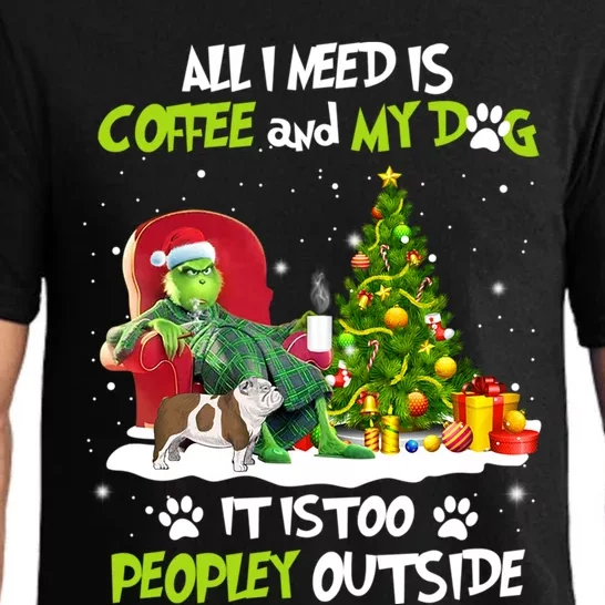 Christmas I Need Is Coffee And My English Bulldog Dog Xmas Cute Gift Pajama Set