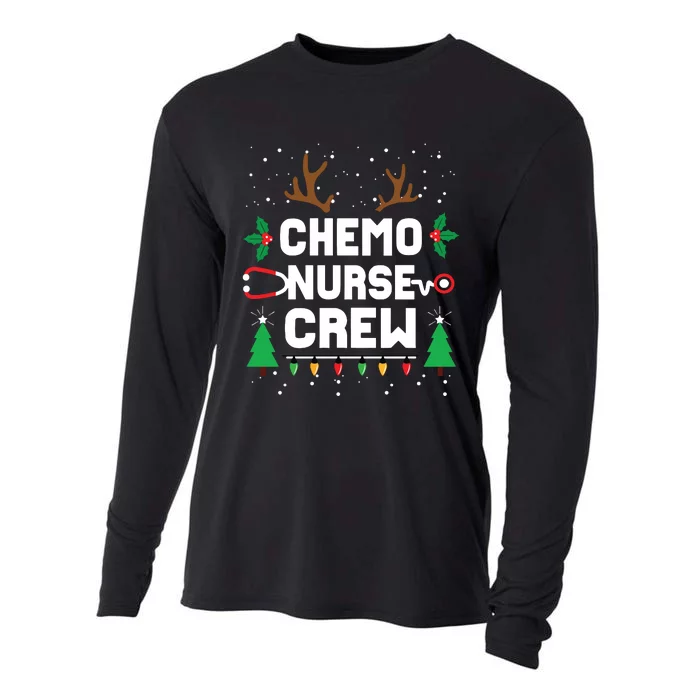 Chemo Infusion Nurse Cute Christmas Gnomes Oncology Nurse Long Sleeve Cooling Performance Long Sleeve Crew